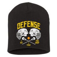 Lacrosse Defense I Hit Take You Drop Lax Player Short Acrylic Beanie