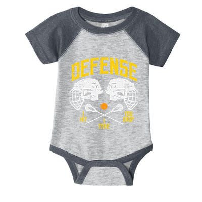 Lacrosse Defense I Hit Take You Drop Lax Player Infant Baby Jersey Bodysuit