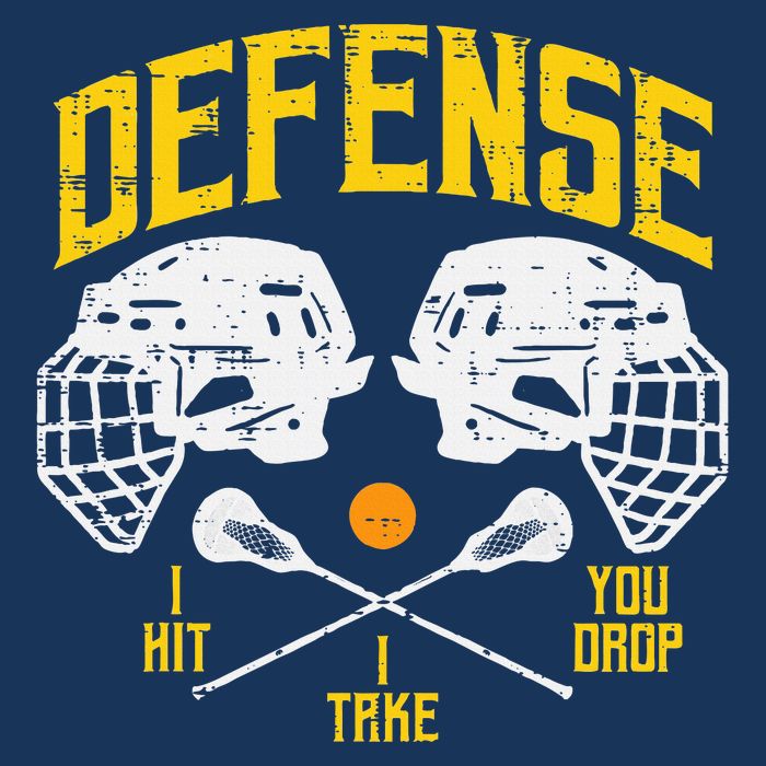 Lacrosse Defense I Hit Take You Drop Lax Player Infant Baby Jersey Bodysuit