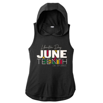 Liberation Day Juneteenth Commemorative Graphic Ladies PosiCharge Tri-Blend Wicking Draft Hoodie Tank