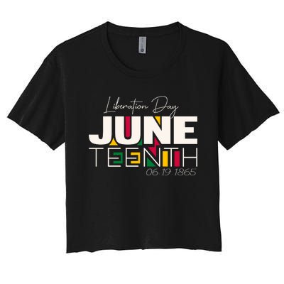 Liberation Day Juneteenth Commemorative Graphic Women's Crop Top Tee