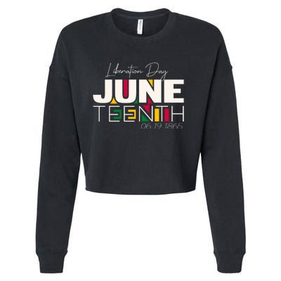 Liberation Day Juneteenth Commemorative Graphic Cropped Pullover Crew