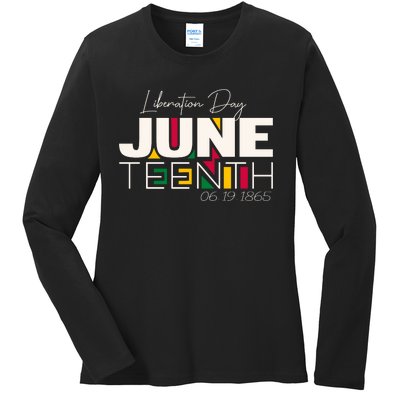 Liberation Day Juneteenth Commemorative Graphic Ladies Long Sleeve Shirt