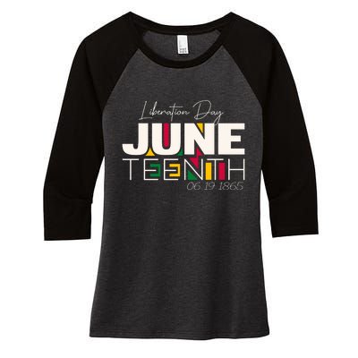 Liberation Day Juneteenth Commemorative Graphic Women's Tri-Blend 3/4-Sleeve Raglan Shirt