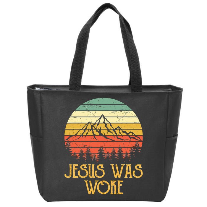 Liberal Democrat Jesus Was Woke Christian Zip Tote Bag
