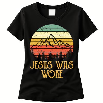 Liberal Democrat Jesus Was Woke Christian Womens T-Shirt
