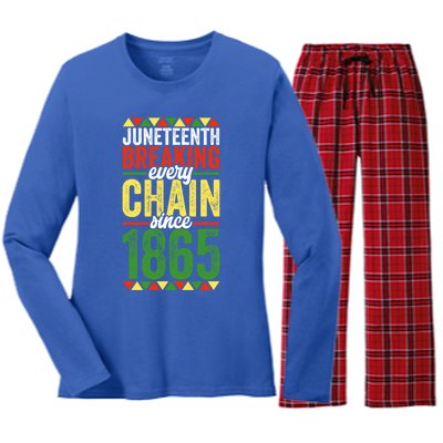 Liberation Day Juneteenth Breaking Every Chain Since 1865 Funny Gift Women's Long Sleeve Flannel Pajama Set 