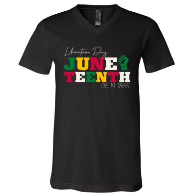 Liberation Day Juneteenth Commemoration V-Neck T-Shirt