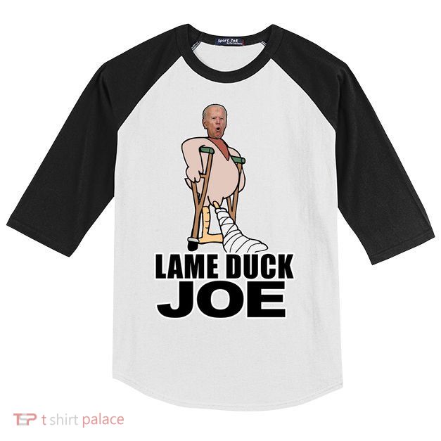 Lame Duck Joe Biden Funny Kids Colorblock Raglan Jersey