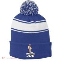 Lame Duck Joe Biden Funny Stripe Pom Pom Beanie