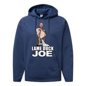 Lame Duck Joe Biden Funny Performance Fleece Hoodie