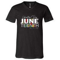 Liberation Day Juneteenth 1865 Black Freedom African Flag Gift African Pride V-Neck T-Shirt