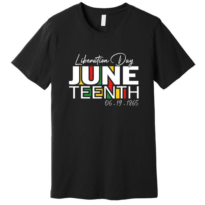 Liberation Day Juneteenth 1865 Black Freedom African Flag Gift African Pride Premium T-Shirt