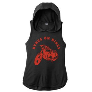 Lesbian D Kes On Bikes Lesbian History Pride Ladies PosiCharge Tri-Blend Wicking Draft Hoodie Tank