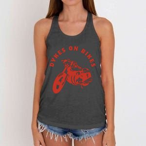 Lesbian D Kes On Bikes Lesbian History Pride Women's Knotted Racerback Tank