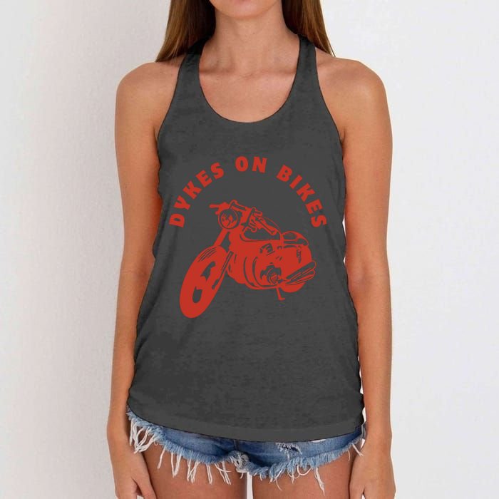 Lesbian D Kes On Bikes Lesbian History Pride Women's Knotted Racerback Tank