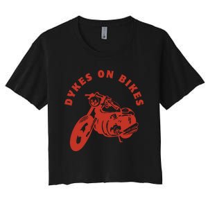 Lesbian D Kes On Bikes Lesbian History Pride Women's Crop Top Tee