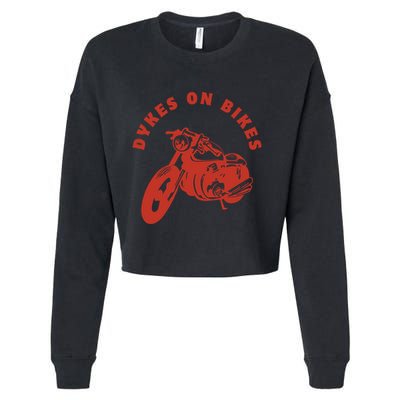 Lesbian D Kes On Bikes Lesbian History Pride Cropped Pullover Crew