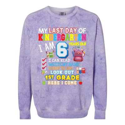 Last Day Kindergarten 1st Grade Here We Come Graduation For Kid Colorblast Crewneck Sweatshirt