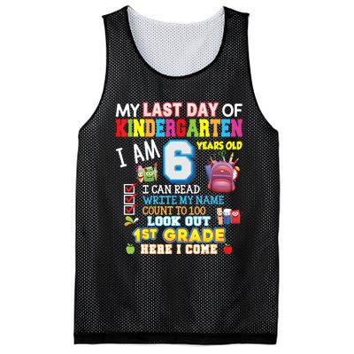 Last Day Kindergarten 1st Grade Here We Come Graduation For Kid Mesh Reversible Basketball Jersey Tank