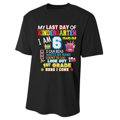 Last Day Kindergarten 1st Grade Here We Come Graduation For Kid Performance Sprint T-Shirt