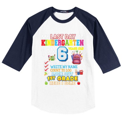 Last Day Kindergarten 1st Grade Here We Come Graduation For Kid Baseball Sleeve Shirt