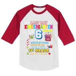 Last Day Kindergarten 1st Grade Here We Come Graduation For Kid Kids Colorblock Raglan Jersey