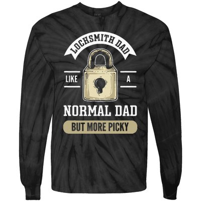 Locksmith Dad. Lock Picking. Locksmith Tie-Dye Long Sleeve Shirt