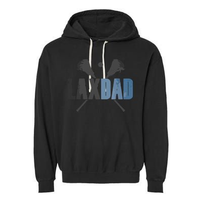 Lax Dad Lacrosse Player Father Coach Sticks Vintage Graphic Garment-Dyed Fleece Hoodie
