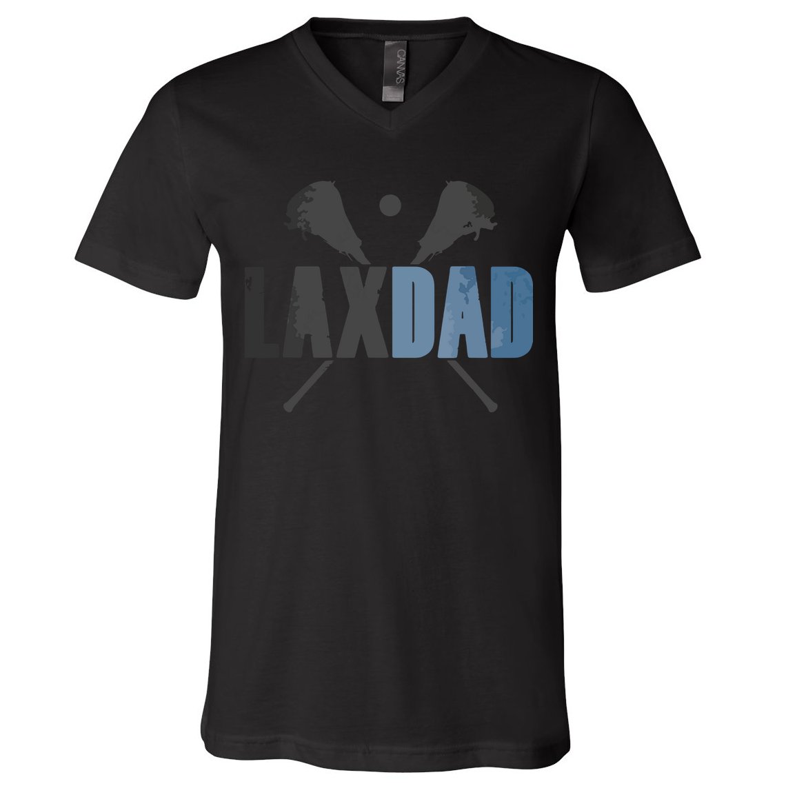 Lax Dad Lacrosse Player Father Coach Sticks Vintage Graphic V-Neck T-Shirt