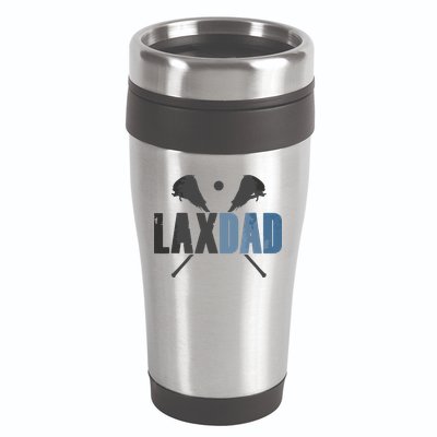 Lax Dad Lacrosse Player Father Coach Sticks Vintage Graphic 16oz Travel Tumbler