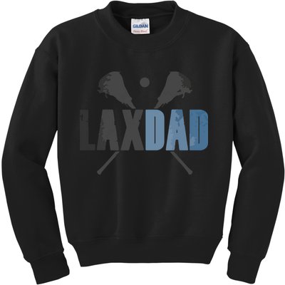 Lax Dad Lacrosse Player Father Coach Sticks Vintage Graphic Kids Sweatshirt