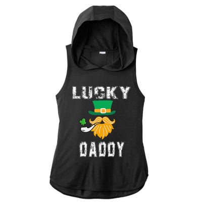 Lucky Daddy Leprechaun Saint Patrick's Day Gift Ladies PosiCharge Tri-Blend Wicking Draft Hoodie Tank