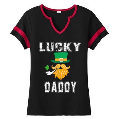 Lucky Daddy Leprechaun Saint Patrick's Day Gift Ladies Halftime Notch Neck Tee