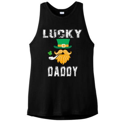 Lucky Daddy Leprechaun Saint Patrick's Day Gift Ladies PosiCharge Tri-Blend Wicking Tank