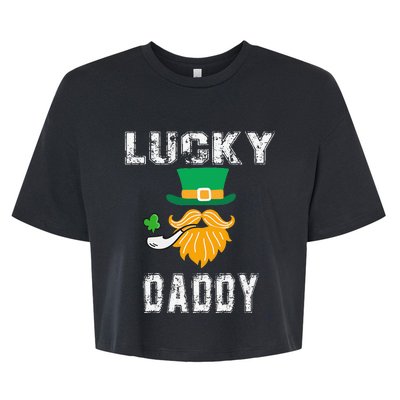 Lucky Daddy Leprechaun Saint Patrick's Day Gift Bella+Canvas Jersey Crop Tee