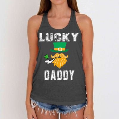 Lucky Daddy Leprechaun Saint Patrick's Day Gift Women's Knotted Racerback Tank