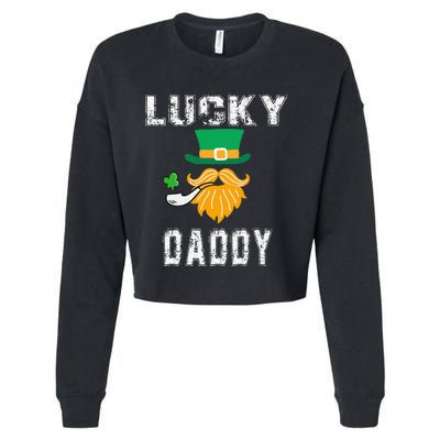 Lucky Daddy Leprechaun Saint Patrick's Day Gift Cropped Pullover Crew