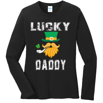 Lucky Daddy Leprechaun Saint Patrick's Day Gift Ladies Long Sleeve Shirt