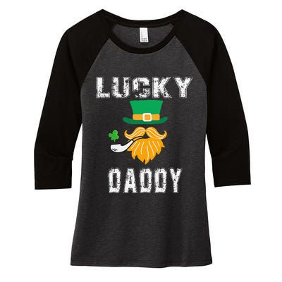 Lucky Daddy Leprechaun Saint Patrick's Day Gift Women's Tri-Blend 3/4-Sleeve Raglan Shirt