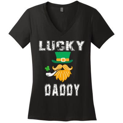 Lucky Daddy Leprechaun Saint Patrick's Day Gift Women's V-Neck T-Shirt