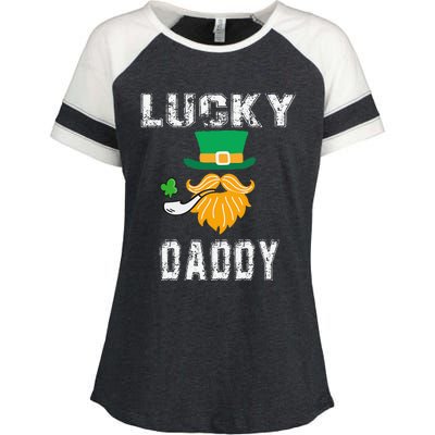 Lucky Daddy Leprechaun Saint Patrick's Day Gift Enza Ladies Jersey Colorblock Tee