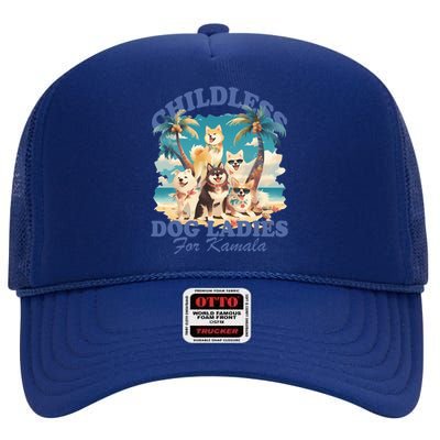 Less Dog Ladies Retro Kamala Cool Gift High Crown Mesh Back Trucker Hat