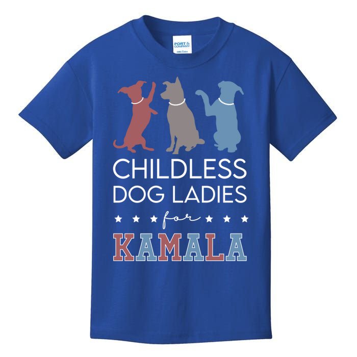 Less Dog Ladies For Kamala Voting For Kamala Harris Gift Kids T-Shirt