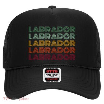 Labrador Dog High Crown Mesh Back Trucker Hat