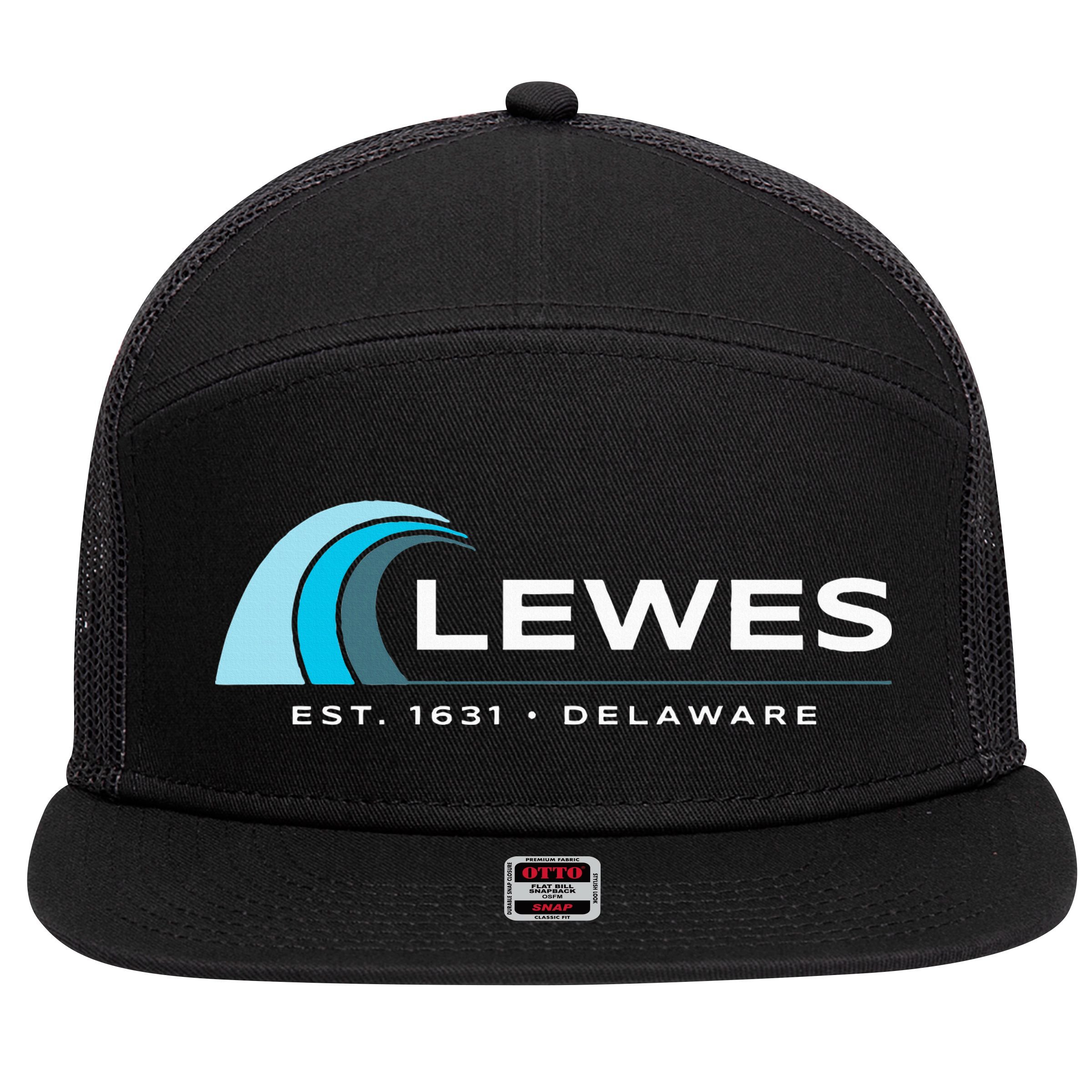 Lewes Delaware 7 Panel Mesh Trucker Snapback Hat