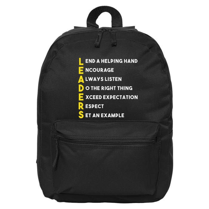 Leader Definition Leadership Office Teamwork Influencer Boss 16 in Basic Backpack