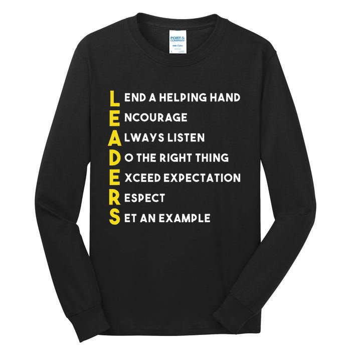 Leader Definition Leadership Office Teamwork Influencer Boss Tall Long Sleeve T-Shirt