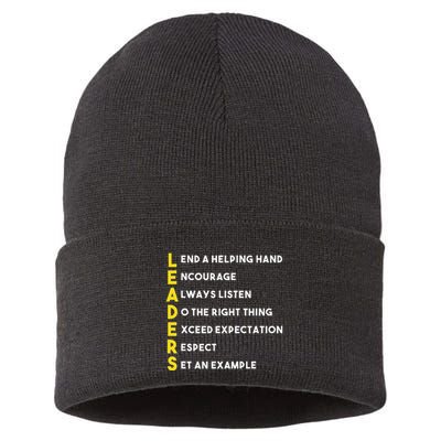 Leader Definition Leadership Office Teamwork Influencer Boss Sustainable Knit Beanie