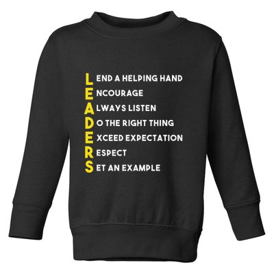 Leader Definition Leadership Office Teamwork Influencer Boss Toddler Sweatshirt